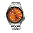Seiko Seiko Horloge SSK005K1 5 Sport Staal GMT Automaat met Oranje Wijzerplaat 40mm