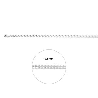 Blinckers Jewellery Huiscollectie BJ Collier 10.21717 Zilver 2.8mm x  60cm