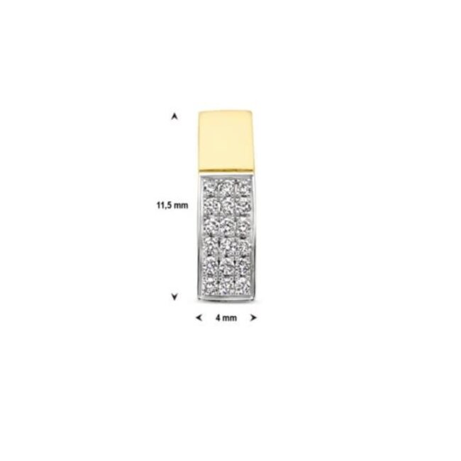 The House Of Blinckers THOB Hanger 42.08985 14k Bicolor met 0.07 ct Hsi Diamant 4mm x 11.5mm