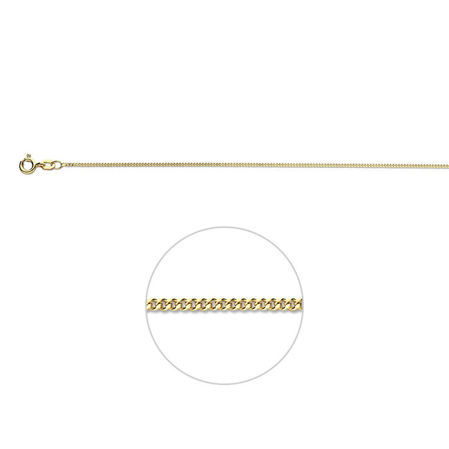 Blinckers Jewellery Huiscollectie BJ Collier 21.03373 60cm Gourmette Zilver met Geelgouden Plating 1,2mm 60cm