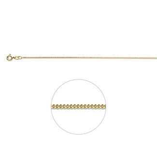 Blinckers Jewellery Huiscollectie BJ Collier 21.04322 55cm Gourmette Zilver met Geelgouden Plating 3 micron 1.2mm 55cm
