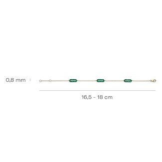 Blush Blush Armband 2267YMA 14k Geelgoud met Mallechiet Schakels 4mm x 10mm 16.5-18cm