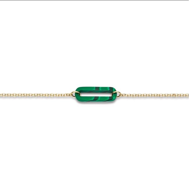 Blush Blush Armband 2267YMA 14k Geelgoud met Mallechiet Schakels 4mm x 10mm 16.5-18cm