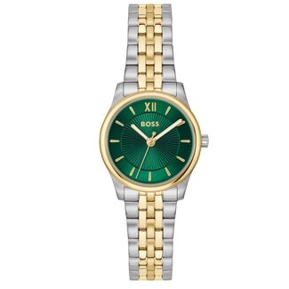 BOSS Boss Horloge HB1502841 Staal Goudkleurig Quartz met Groene Wijzerplaat 25mm