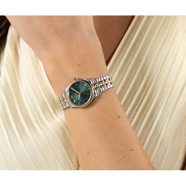 BOSS Boss Horloge HB1502841 Staal Goudkleurig Quartz met Groene Wijzerplaat 25mm