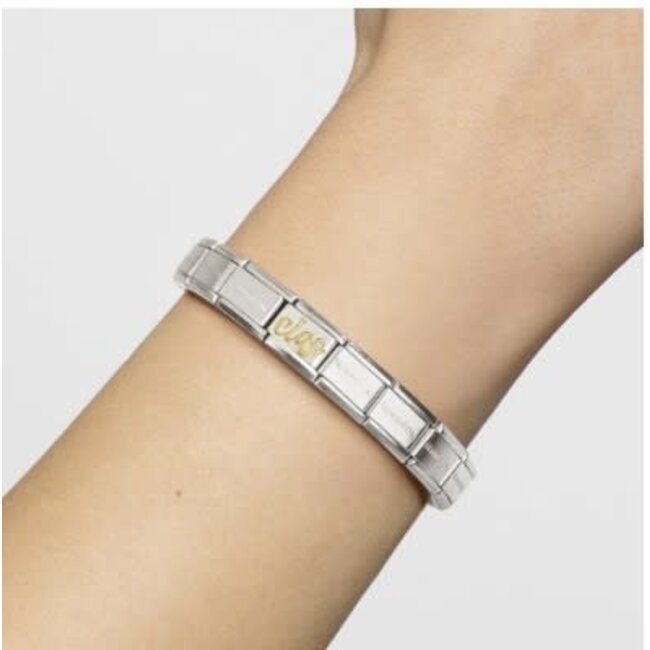 Nomination Nomination Schakel 030107-32  Composable Classic Staal met 18k Geelgoud Ciao