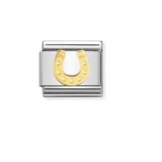 Nomination Nomination Schakel 030115/11 Composable Classic Staal met 18k Geelgoud Hoefijzer