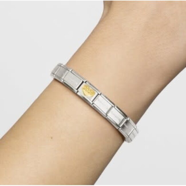 Nomination Nomination Schakel 030149/68 Composable Classic Staal met 18k Geelgoud 2026 Hart