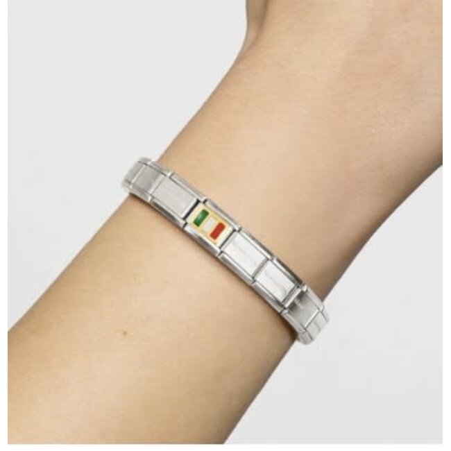 Nomination Nomination Schakel 030234/10 Composable Classic Staal met 18k Geelgoud Vlag Ierland