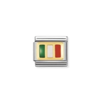 Nomination Nomination Schakel 030234/10 Composable Classic Staal met 18k Geelgoud Vlag Ierland