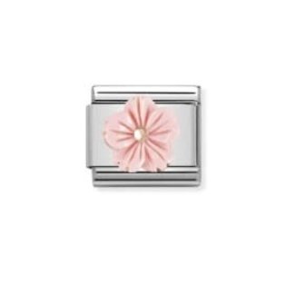 Nomination Nomination Schakel 430510/03 Composable Classic Staal met 18k Geelgoud Symbol Flower Rose Coral