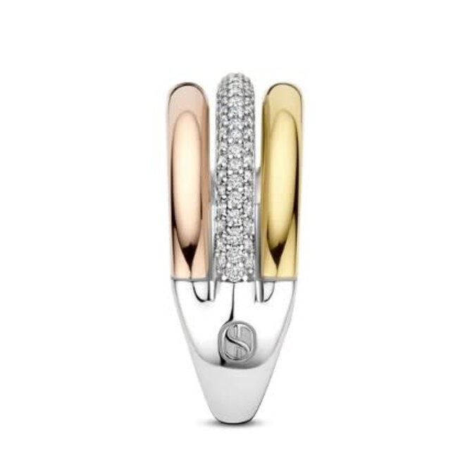 Ti Sento Milano Ti Sento Ring 12427TZ/56 Zilver met Tri-color en Zirkonia Maat 56