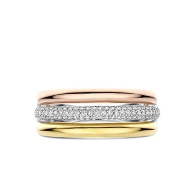 Ti Sento Milano Ti Sento Ring 12427TZ/56 Zilver met Tri-color en Zirkonia Maat 56