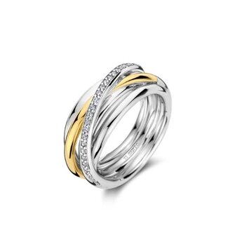 Ti Sento Milano Ti Sento Ring 12318ZI/56 Bicolor met Crossover met Zirkonia