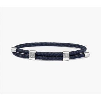 Pig & Hen Pig & Hen Armband P33-SS21-163000-M Little Lewis Navy Blauw met Zilver 18-19cm