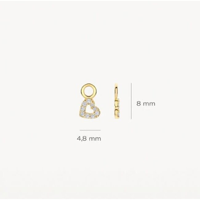 Blush Blush Oorbedels 9098YZI 14k Geelgoud met Zirkonia Hart