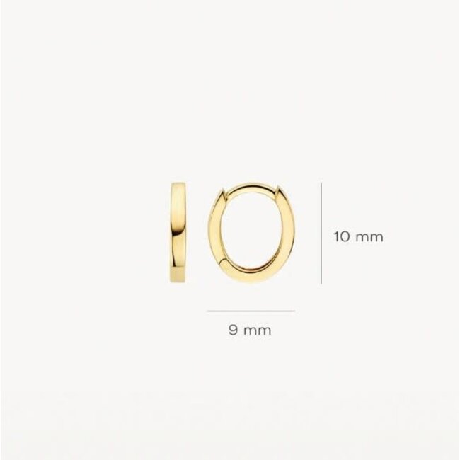 Blush Blush Oorbellen 7399YGO 14k Geelgoud Ovaal Recht 9mm x 10mm
