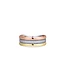 Gisser Jewels Amsterdam Gisser Jewels Ring R457T-58 Zilver Tri-color met Zirkonia Maat 58