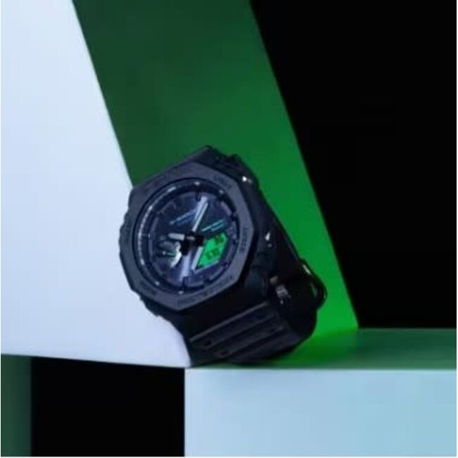 Casio G-Shock Casio G-Shock Horloge GA-B2100BEG-1AER Black Electro Green Analoog Digitaal Zwart 42mm