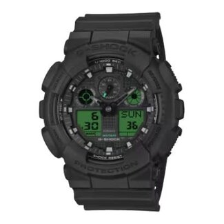 Casio G-Shock Casio G-Shock Horloge GA-100BEG-1AER Black Electro Green Analoog Digitaal Zwart 50mm
