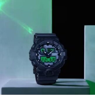 Casio G-Shock Casio G-Shock Horloge GA-700BEG-1AER Black Electro Green Analoog Digitaal Zwart 50mm