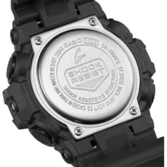 Casio G-Shock Casio G-Shock Horloge GA-700BEG-1AER Black Electro Green Analoog Digitaal Zwart 50mm