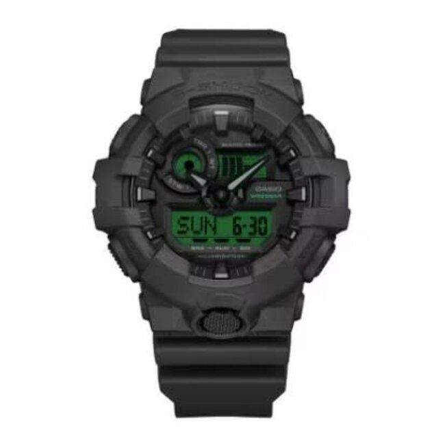 Casio G-Shock Casio G-Shock Horloge GA-700BEG-1AER Black Electro Green Analoog Digitaal Zwart 50mm