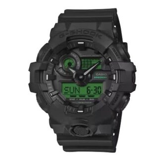 Casio G-Shock Casio G-Shock Horloge GA-700BEG-1AER Black Electro Green Analoog Digitaal Zwart 50mm
