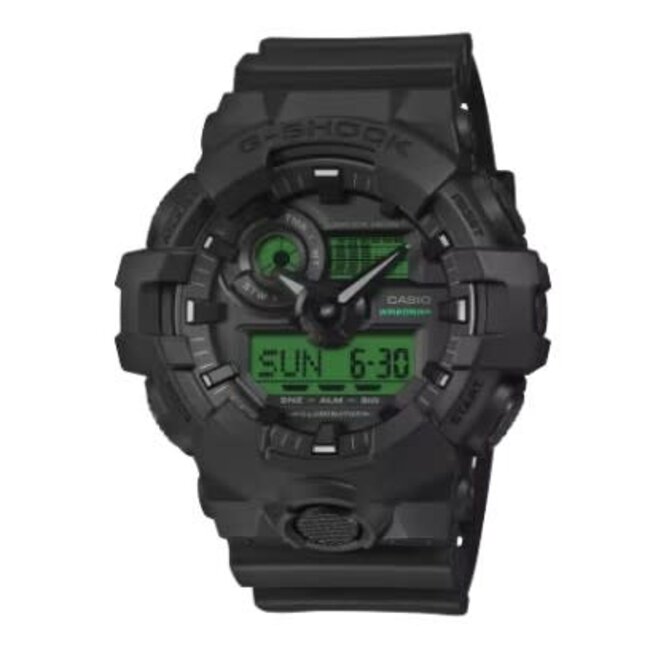 Casio G-Shock Casio G-Shock Horloge GA-700BEG-1AER Black Electro Green Analoog Digitaal Zwart 50mm
