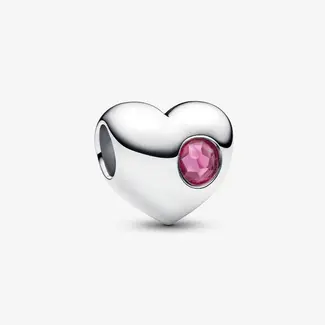 Pandora Pandora Bedel 794161C10 Zilver Hart Roze Oktober Geboortesteen