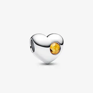 Pandora Pandora Bedel 794161C11 Zilver Hart Geel November Geboortesteen