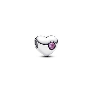 Pandora Pandora Bedel 794161C02 Zilver Hart Paars Geboortesteen