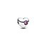 Pandora Pandora Bedel 794161C02 Zilver Hart Paars Geboortesteen