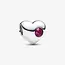 Pandora Pandora Bedel 794161C07 Zilver Hart Bordeaux Rood Juli Geboortesteen