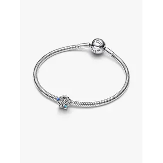 Pandora Pandora Bedel 794695C01 Zilver open gewerkt Schelp met Blauw Enamel