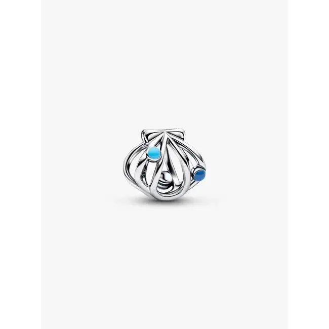 Pandora Pandora Bedel 794695C01 Zilver open gewerkt Schelp met Blauw Enamel