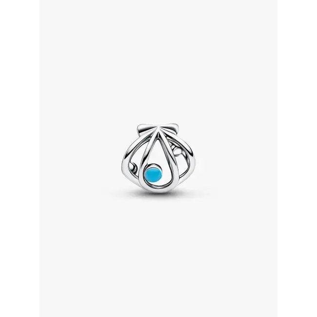 Pandora Pandora Bedel 794695C01 Zilver open gewerkt Schelp met Blauw Enamel