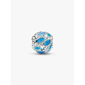 Pandora Pandora Bedel 794699C01 Zilver Opengewekt Vis Splash Blauw