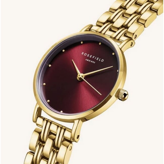Rosefield Rosefield Horloge SEGSG-SE01 Small Edit Burgundy Gold 25mm