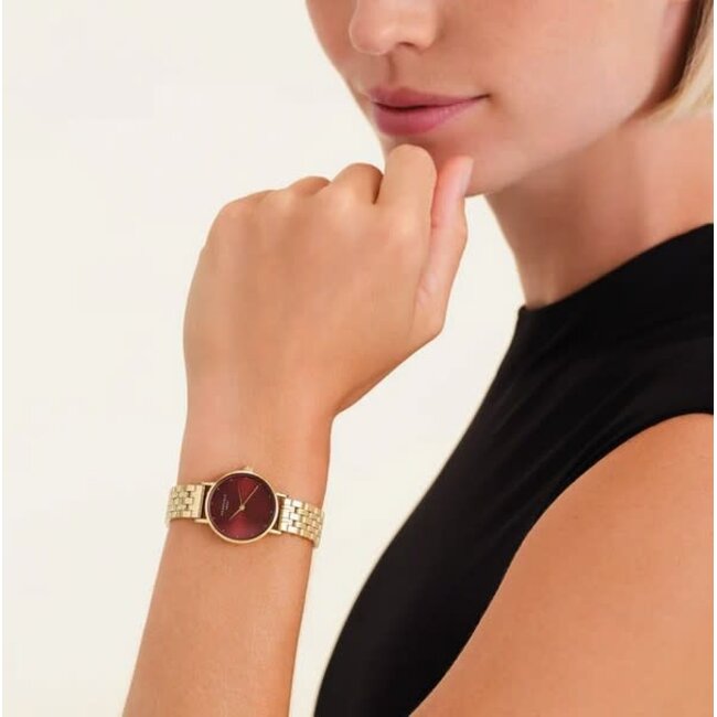 Rosefield Rosefield Horloge SEGSG-SE01 Small Edit Burgundy Gold 25mm