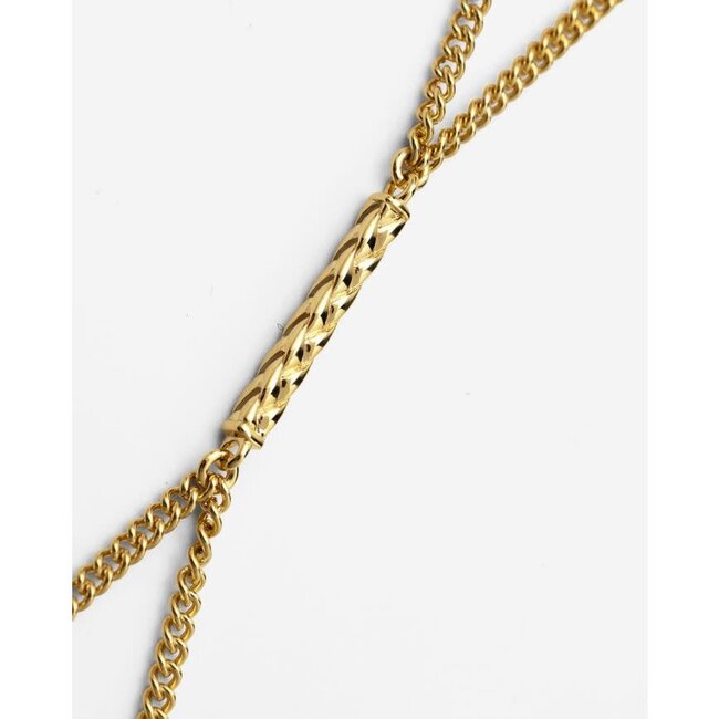 Buddha to Buddha Buddha to Buddha Hand Armband 033GV C-E George Zilver met Geelgouden Plating Maat C-E