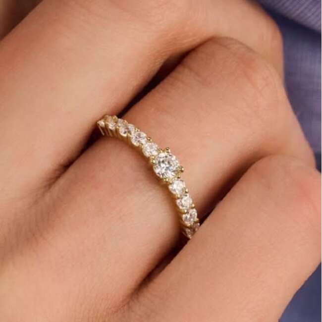 Ti Sento Milano Ti Sento Ring 12429ZY/52 Zilver Bi-color met Zirkonia Maat 52