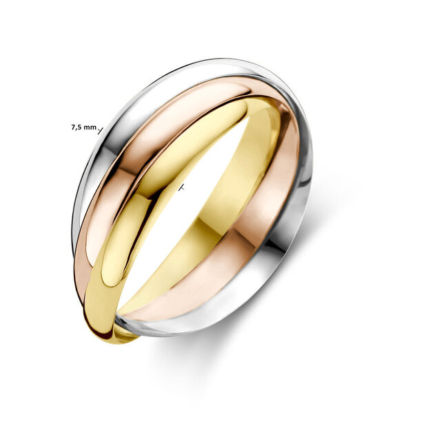 The House Of Blinckers THOB Ring 43.00460/18 14k Tri-color Goud Trinity Maat 18