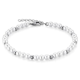 Gisser Jewels Amsterdam Gisser Amsterdam Armband B1055-17+3 Zilver met Parel Armband 4mm 17-20cm