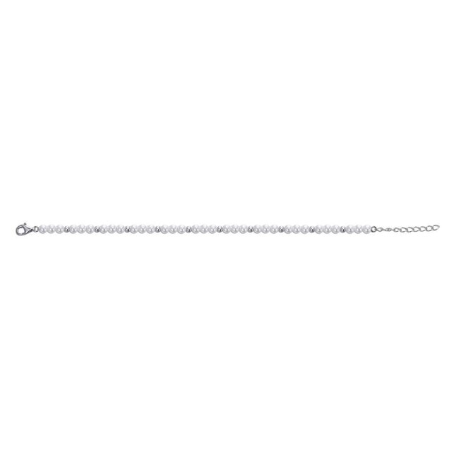 Gisser Jewels Amsterdam Gisser Amsterdam Armband B1055-17+3 Zilver met Parel Armband 4mm 17-20cm