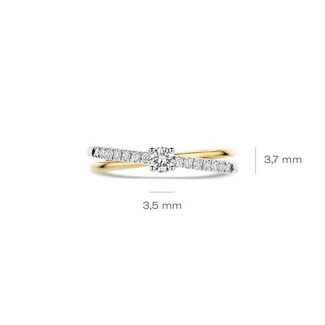 Blush Blush Ring LG1060B/54 14k Bi-color Goud met 0.14crt en 0.14crt H SI Labgrown Diamant Maat 54