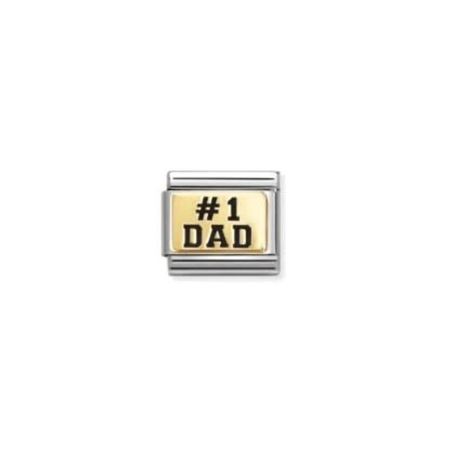 Nomination Nomination Schakel 030166-39 Composable Classic Staal met 18k Geelgouden Dad N1
