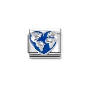 Nomination Nomination Schakel 330204-45Composable Classic met 18k Geelgouden Hart Globe