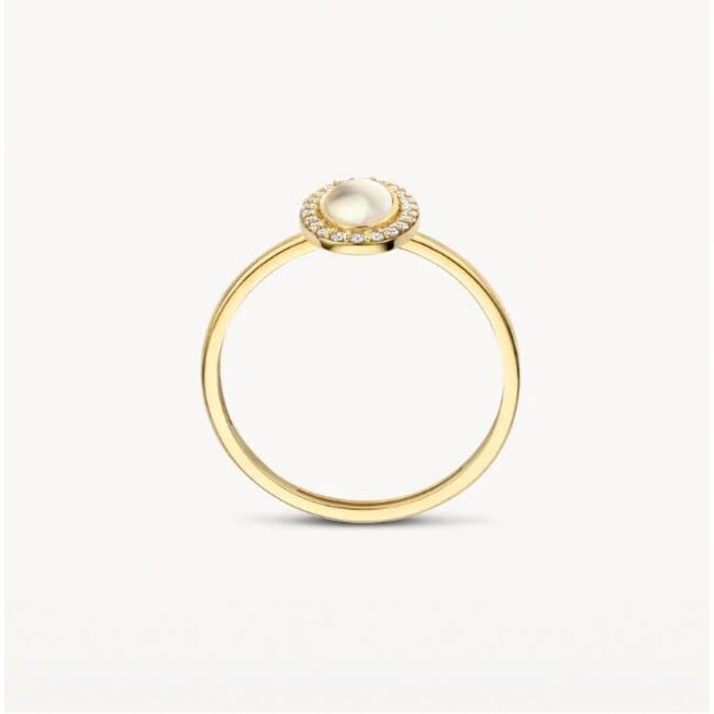 Blush Blush Ring 1279YMQ/54 14k Geelgoud Parelmoer en Zirkonia Maat 54