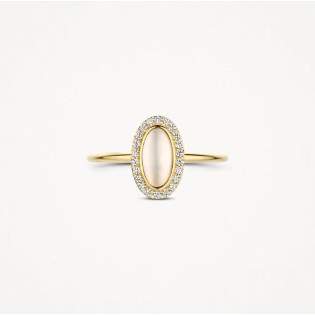 Blush Blush Ring 1279YMQ/54 14k Geelgoud Parelmoer en Zirkonia Maat 54
